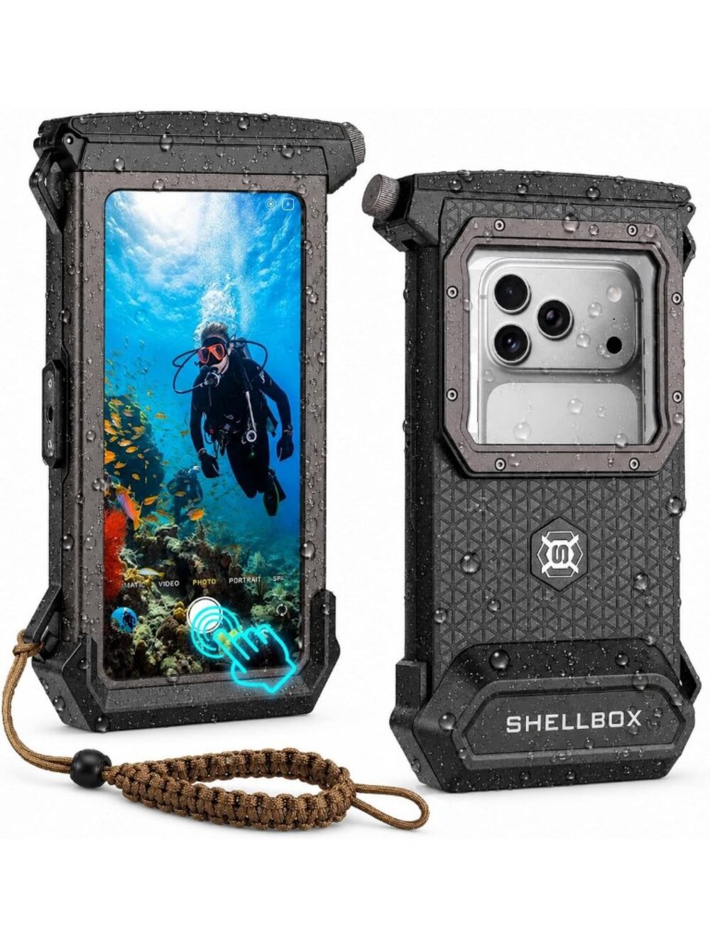 Waterproof Snorkeling Phone Case, 100ft/30m Depth, Universal Fit, Black